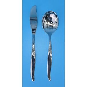 Oneida LA‎ ROSE Stainless Premier Ltd Spreader & Sugar Spoon Flatware Silverware